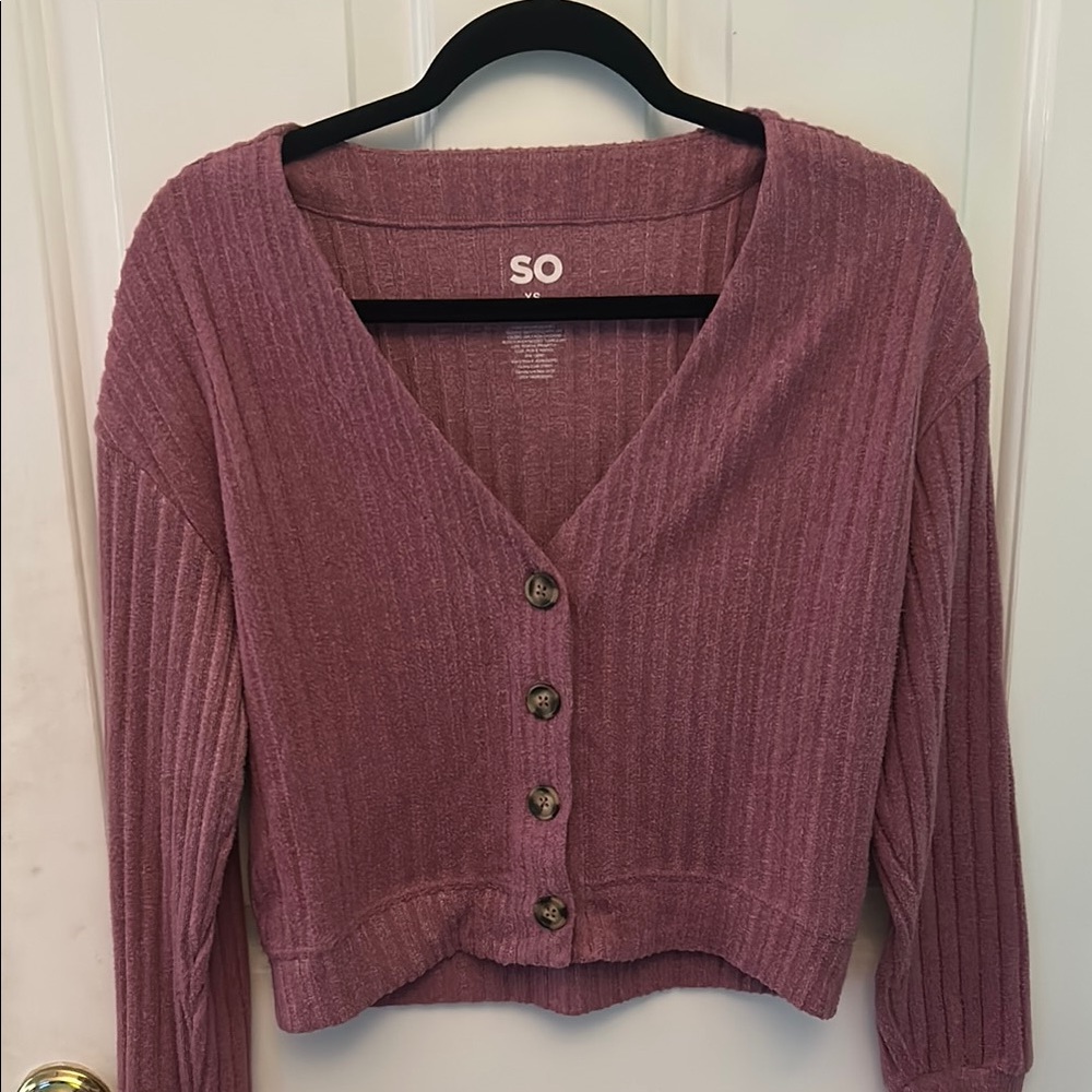 Super Soft Women's Pink Button-Up Sweater